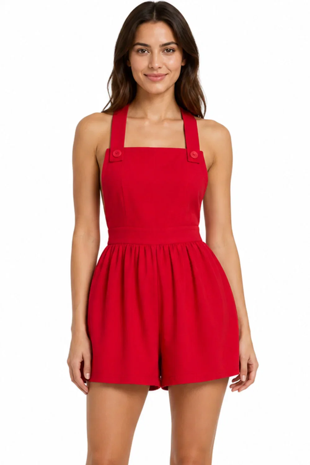 Image of Women’s Red Sleeveless Romper Playsuit