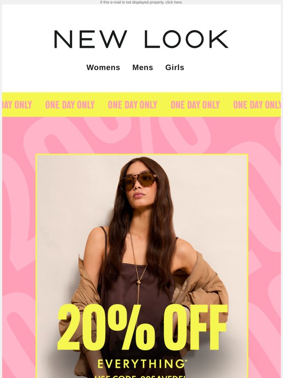 TODAY ONLY: 20% off your shop