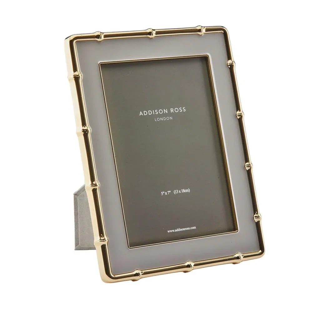 Image of Chiffon & Gold Bamboo Enamel Photo Frame