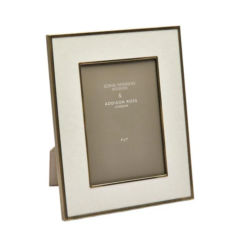 Image of Sophie Paterson Photo Frame Cream Velvet 5 x 7"