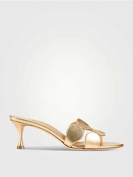 Haribalmu Metallic Leather Mules