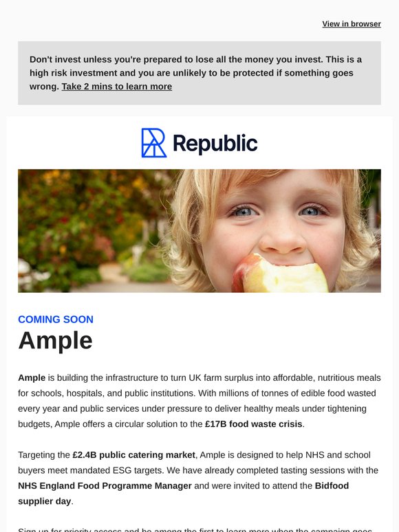 COMING SOON: Ample | Transforming UK farm surplus into meals for the £2.4B public sector