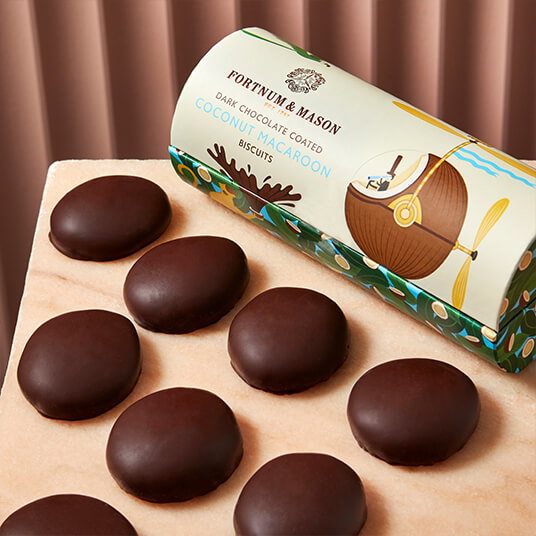 NEW! Dark Chocolate Coated Coconut Macaroon Biscuits