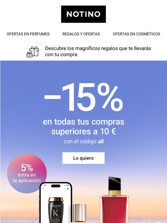¡Aprovecha un 15% de descuento en todo por compras superiores a 10 €!