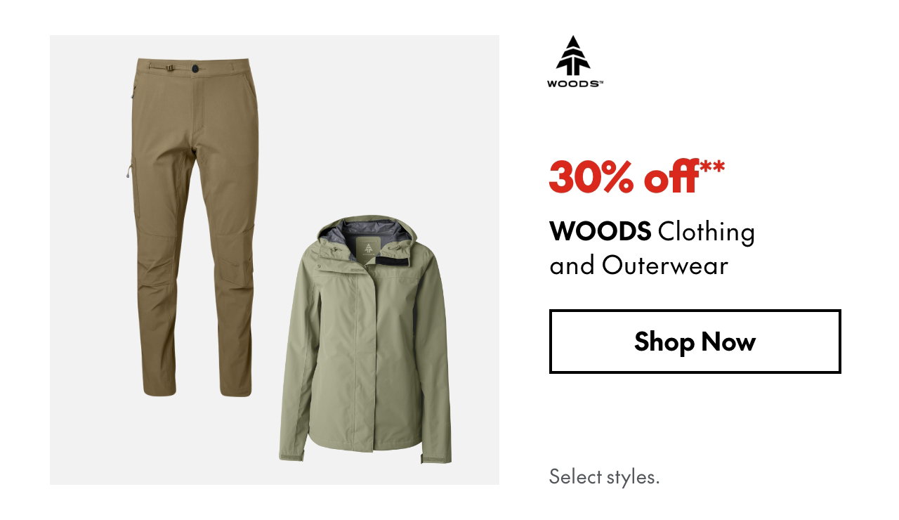 WOODS Clothing And Outerwear. 30% off.