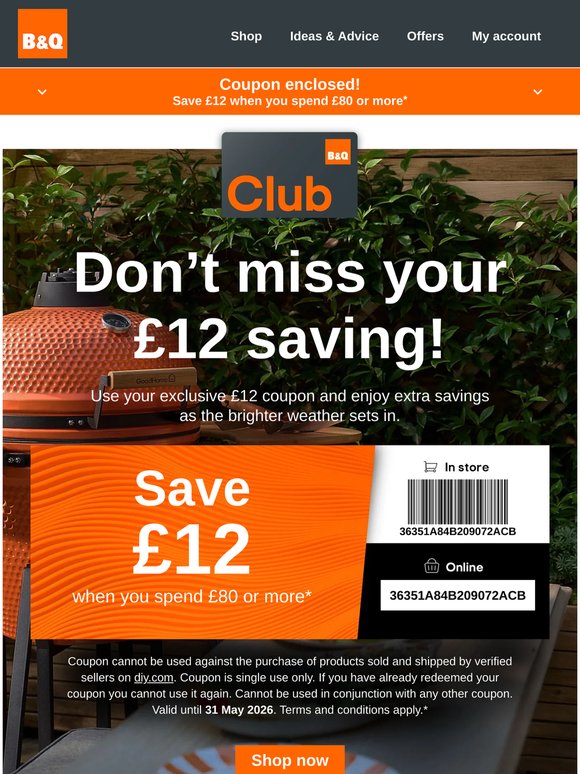 Your £12 saving is waiting