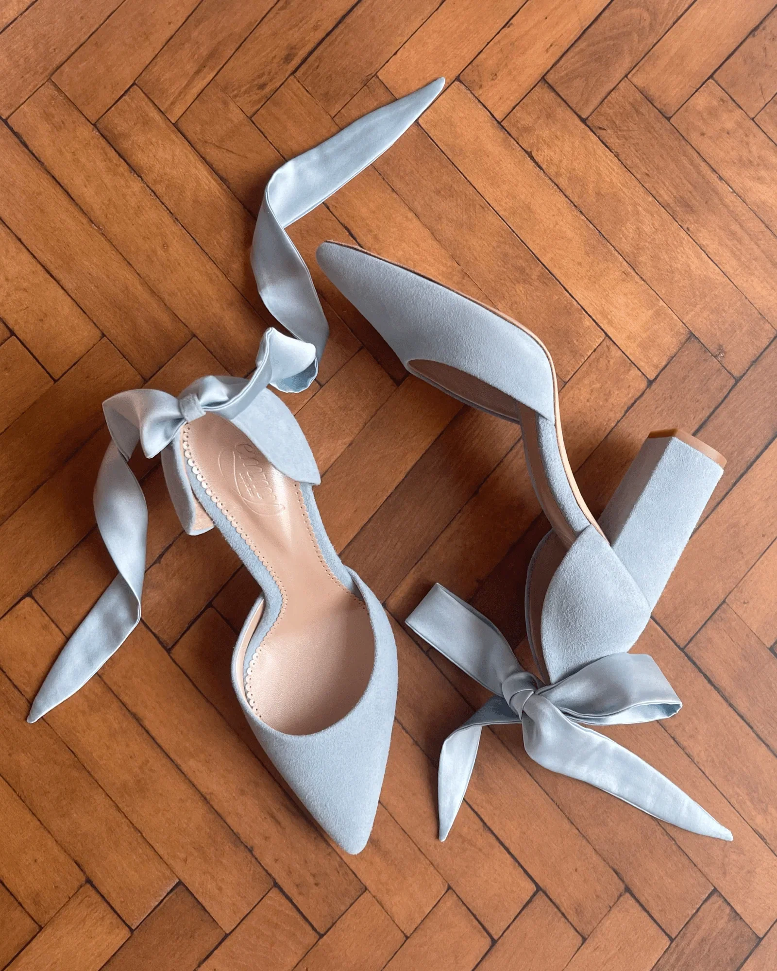 Image of Harriet Powder Blue Suede