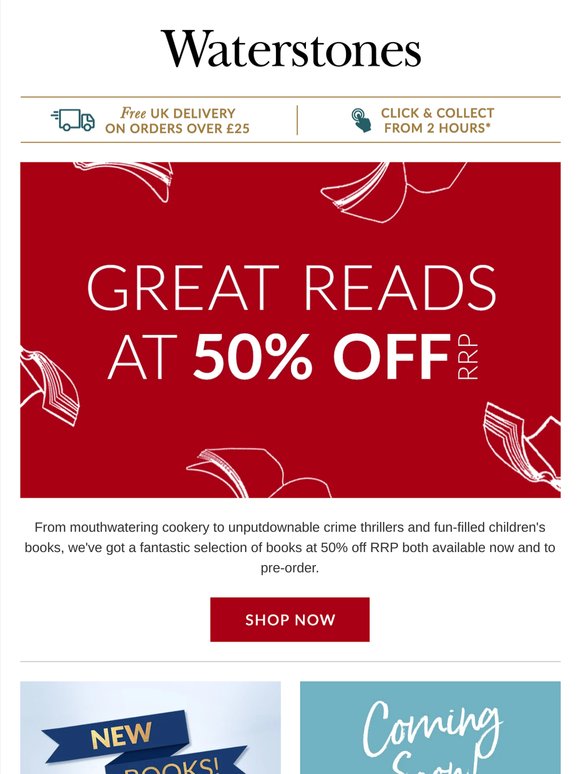 50% Off RRP On Great New Books