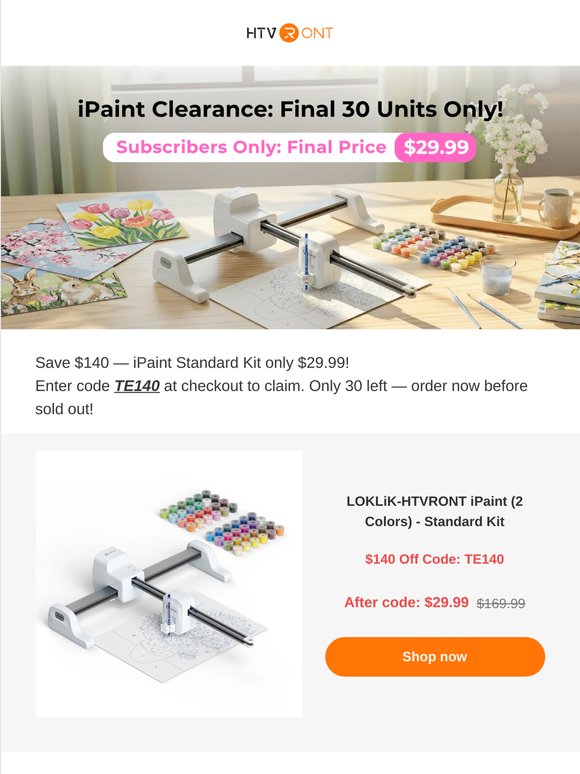 ⏰ Final 30 Units: iPaint Only $29.99