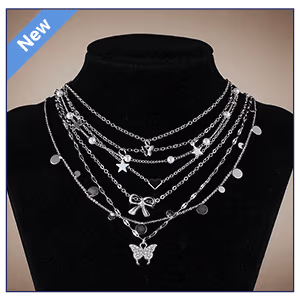 7-Piece Elegant Silver-Plated Necklace Set