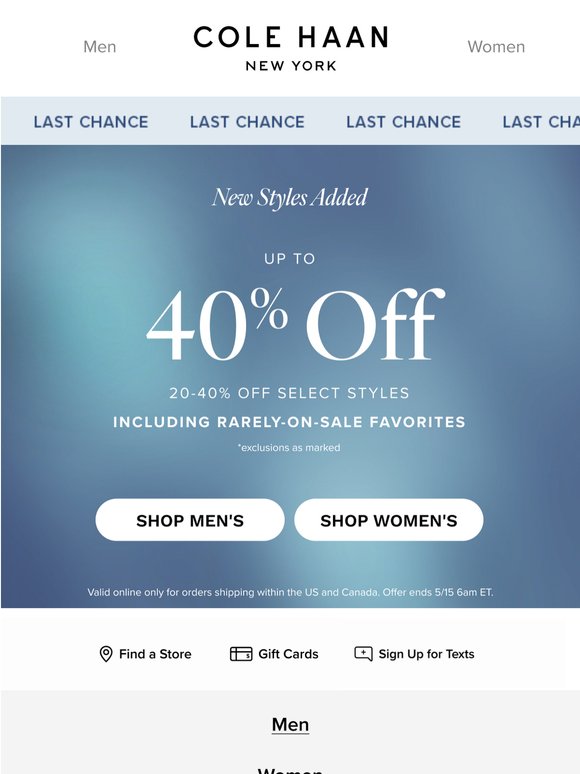 Don't blink: Up to 40% off select styles ends soon