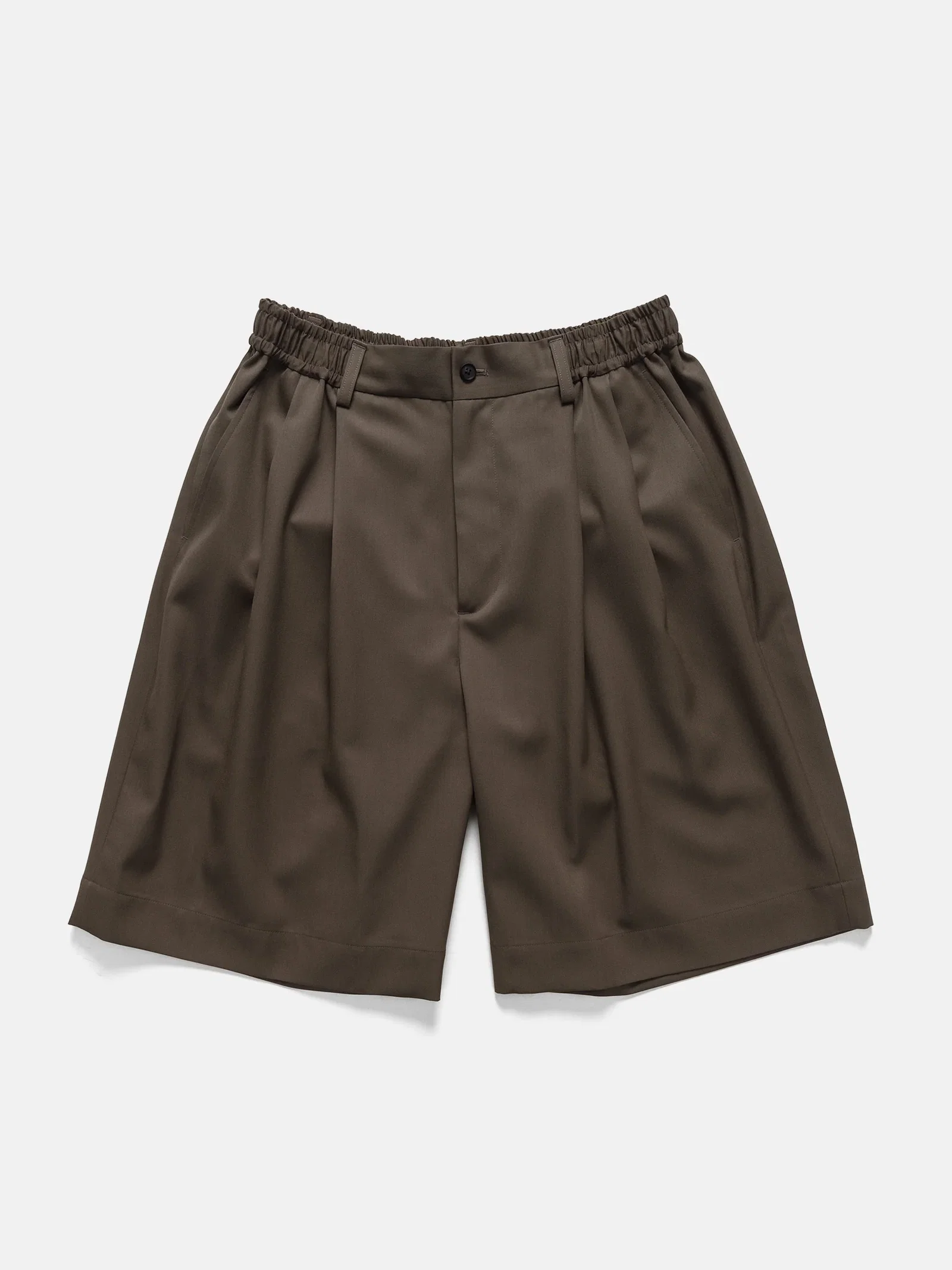 Image of Wide Easy Short Trousers Dark Beige