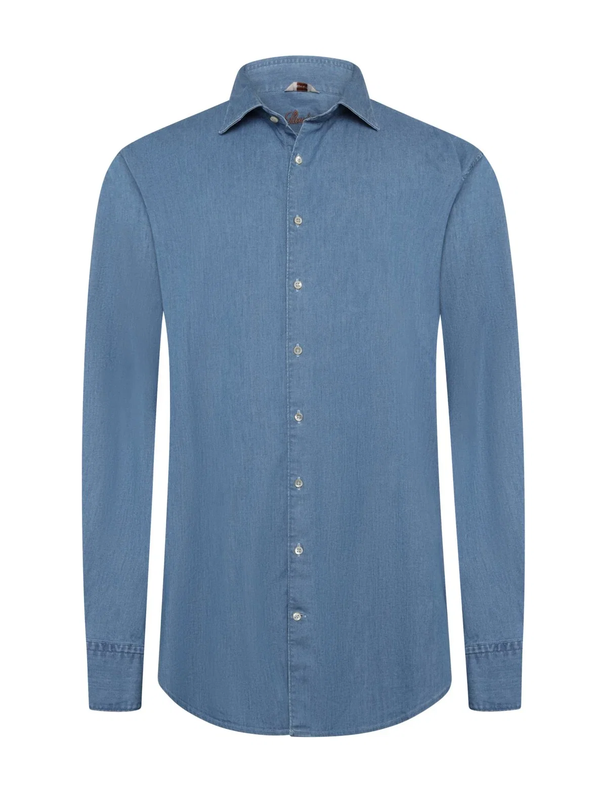 Denim shirt made from a cotton stretch with a Kent collar