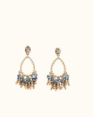 Bead Tassel Teardrop Earrings