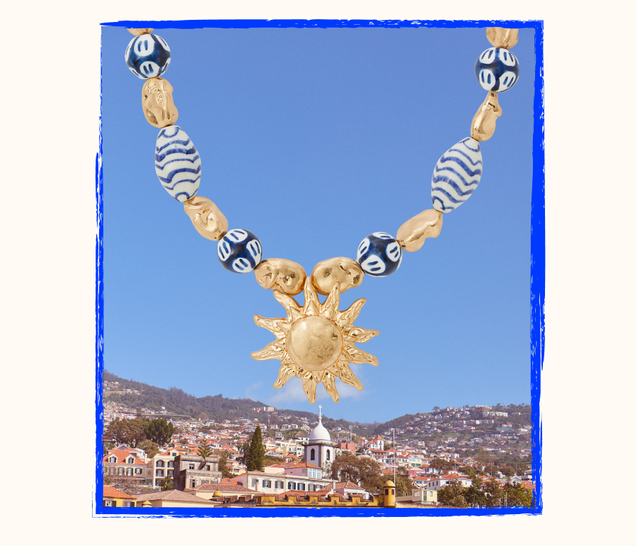 Beaded Sun Pendant Necklace