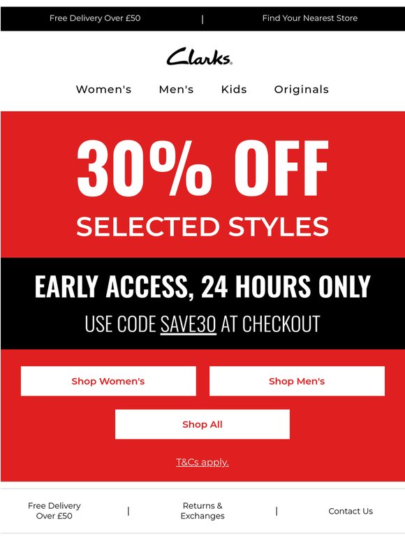 30% OFF selected styles