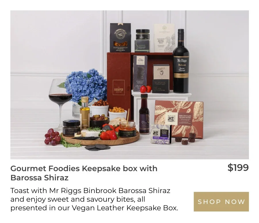Gourmet Foodies Keepsake box with Barossa Shiraz