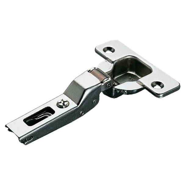 Salice Partial Overlay 110 Degree Opening Push-To-Open Hinge for Wood Screw Mounting, Nickel