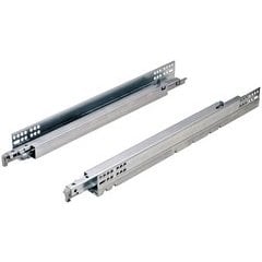 Futura Push-to-Open Undermount Slide for Face Frame Cabinets, 21 Inch (533mm) Length, Front Locking Clips and Rear Mounting Brackets Required