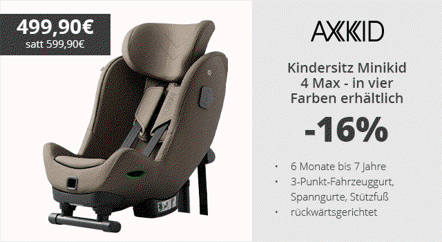 Axkid - Kindersitz Minikid 4 Max - in fünf Farben erhältlich   -16% 