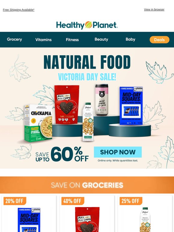 🛒 Victoria Day Sale: Up to 60% OFF Natural Food!