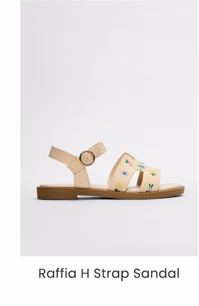 Raffia H Strap Sandal