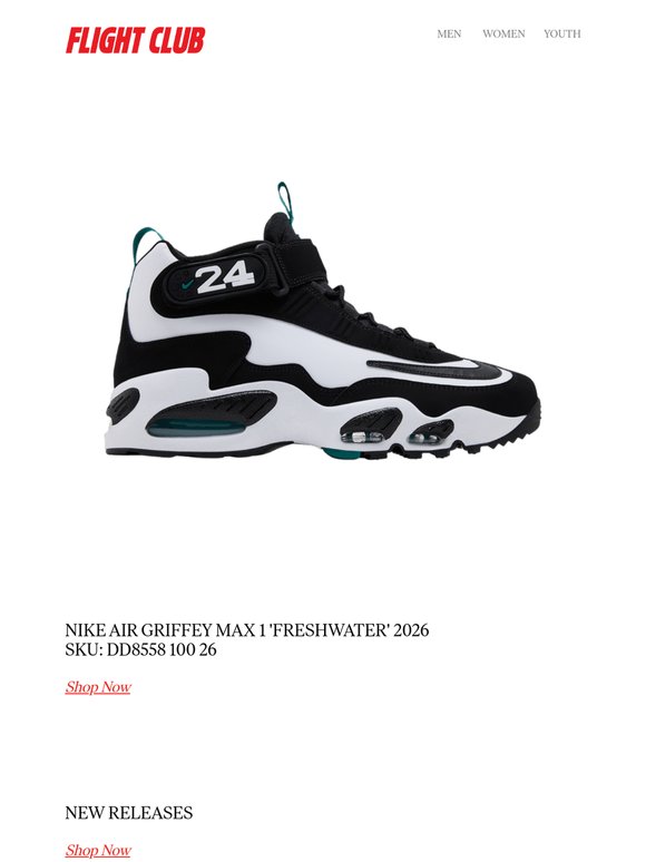 NEW RELEASE: Nike Air Griffey Max 1 'Freshwater' 2026