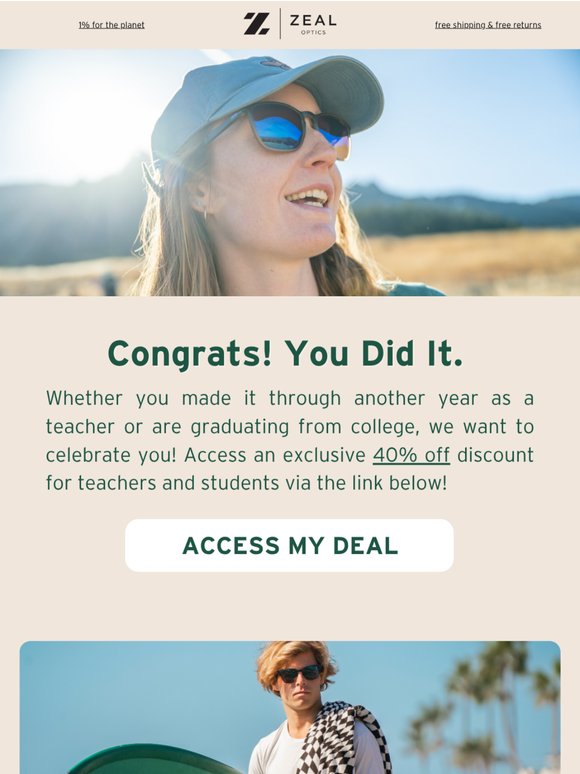 40% off for Teachers & Students! ☀️