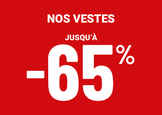 Les Vestes jusqu’à moins 65 pour cent