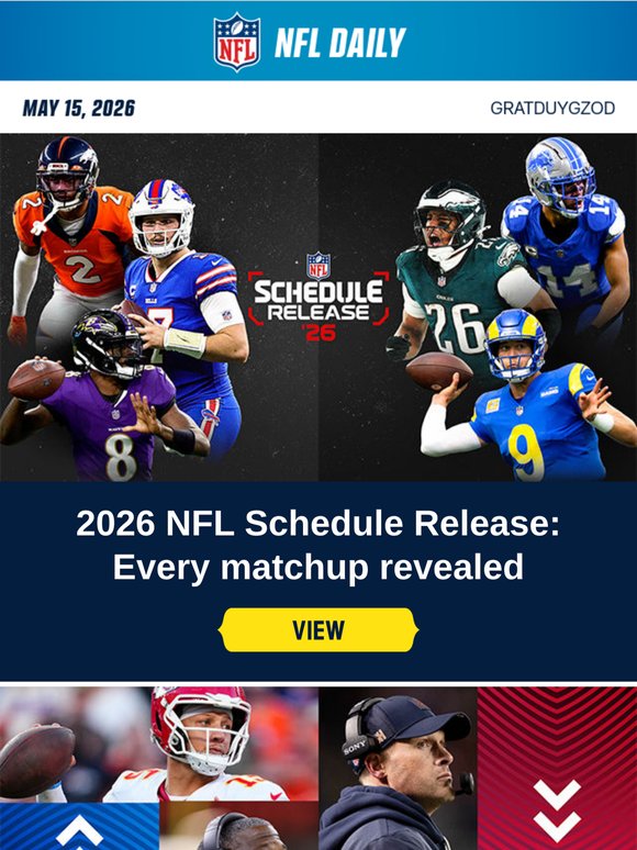 Full 2026 NFL schedule announced!