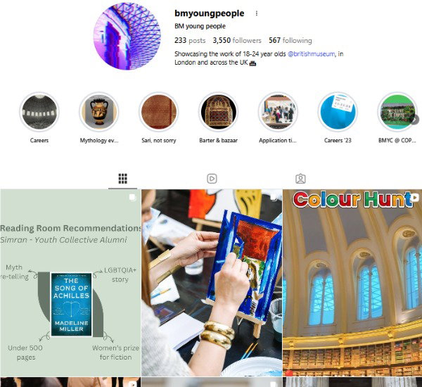 A screenshot of the @bmyoungpeople instagram page.