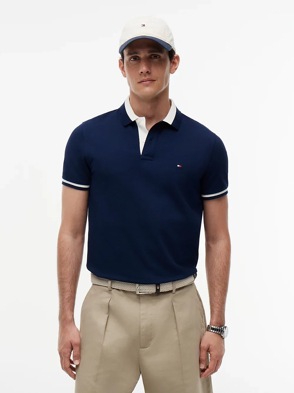 Regular Fit Poloshirt mit Color Block-Kragen