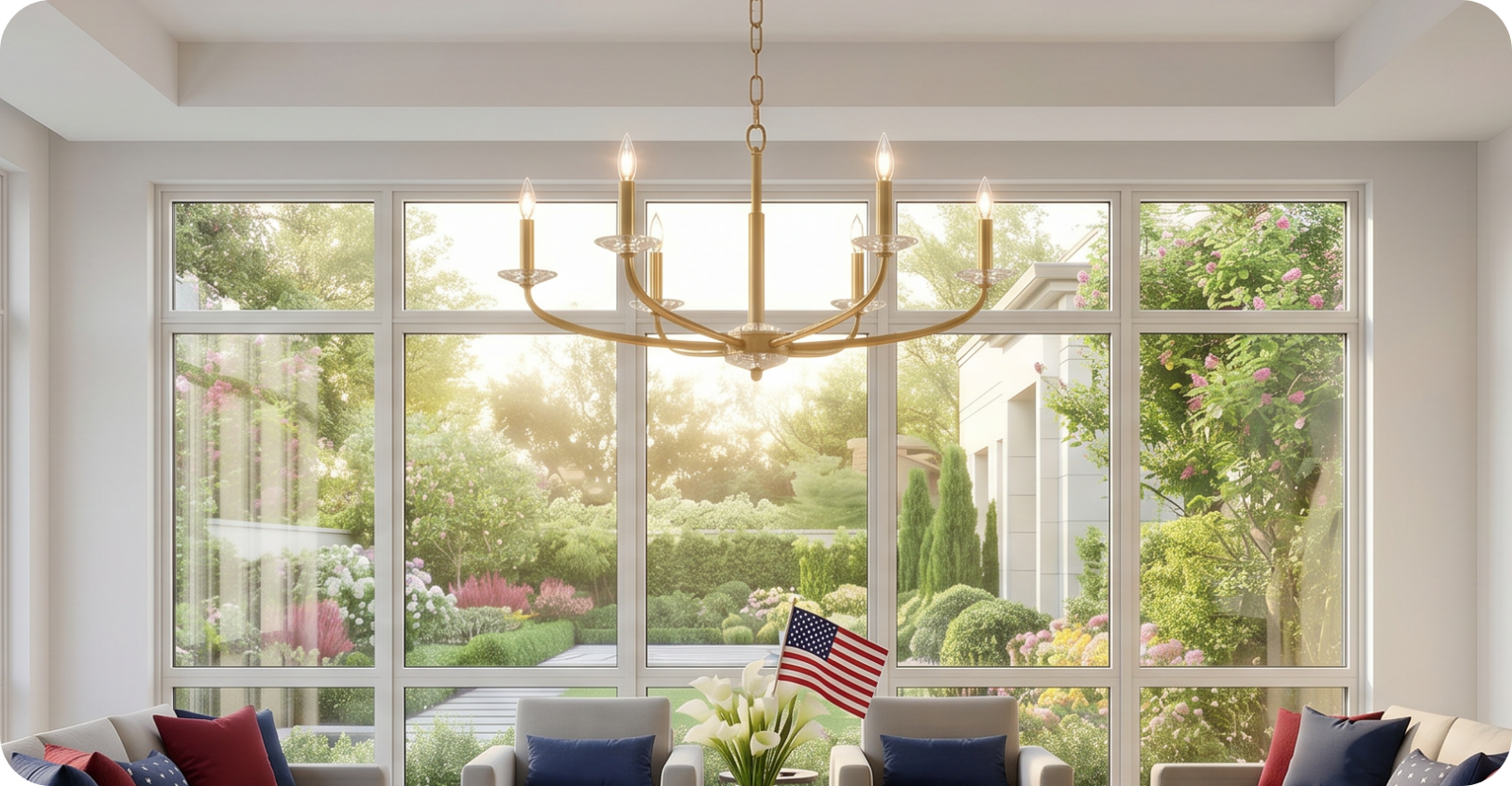 Ashen Gold Six Light Chandelier from the Atella Collection