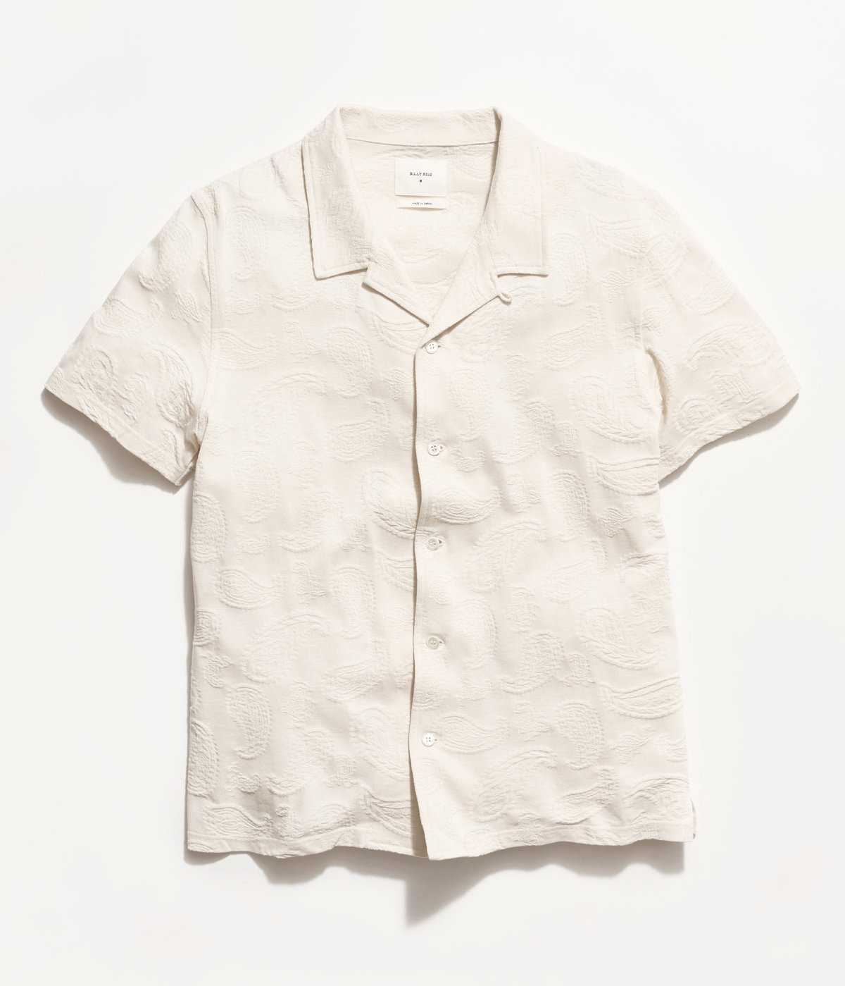 Numajiri Beach Shirt - a cream shirt with a cream paisley embroidery