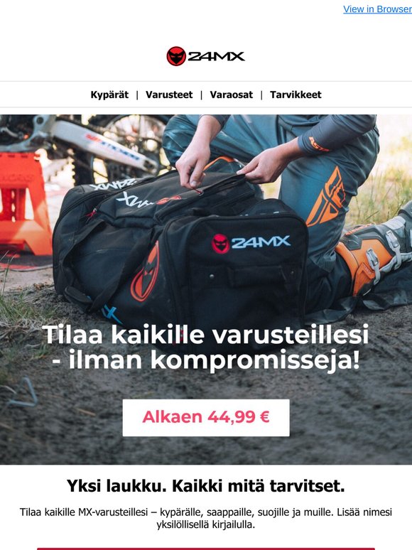 Suunniteltu ajajille. Tehty varusteillesi.