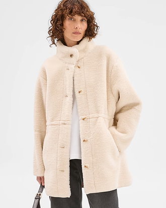 Long sleeve shearling coat