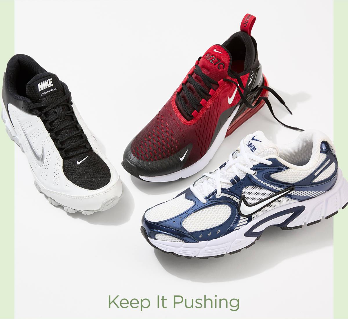 Keep It Pushing | Sneaker Lineup Display of Men's Nike Sneaker Styles