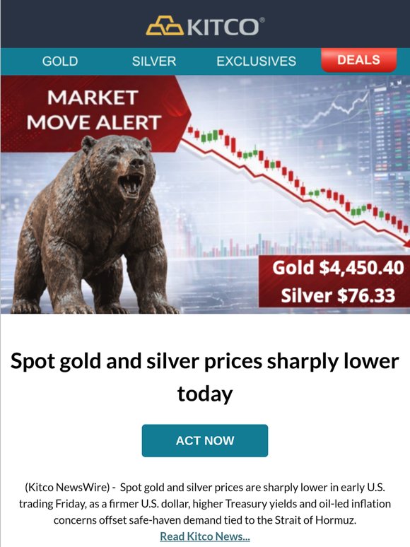 📉 Silver Down to $76.33, Gold Breaks Below $4,600
