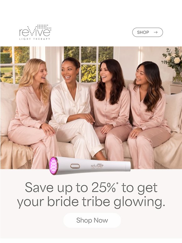 Save up to 25%* for your bridal party. 👰✨
