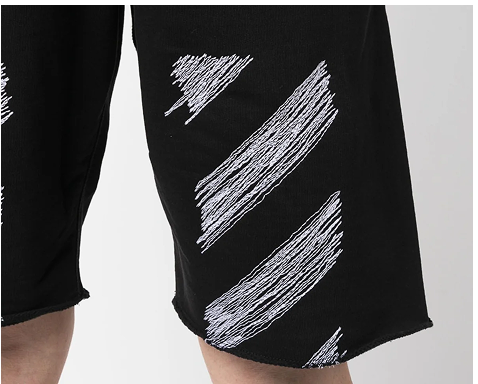 Off -White Scrubber Diag Shorts Black