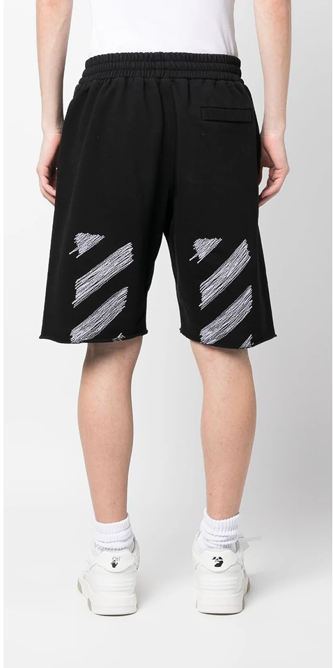Off -White Scrubber Diag Shorts Black