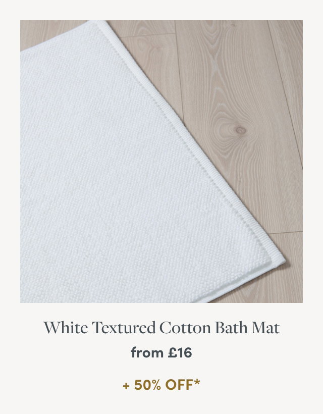 White Textured Cotton Bath Mat