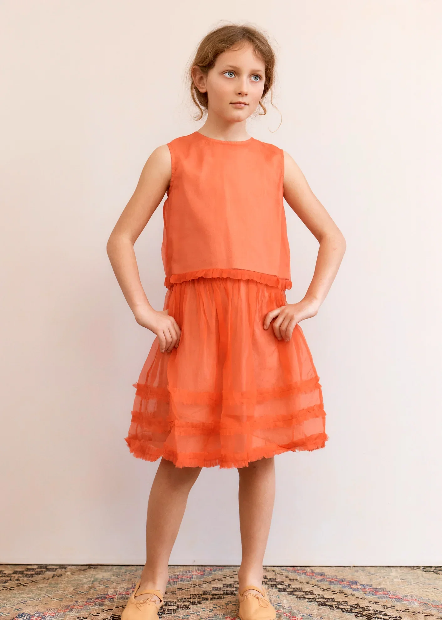 Image of HALTON GIRL'S SILK TUTU SKIRT - FIRECRACKER