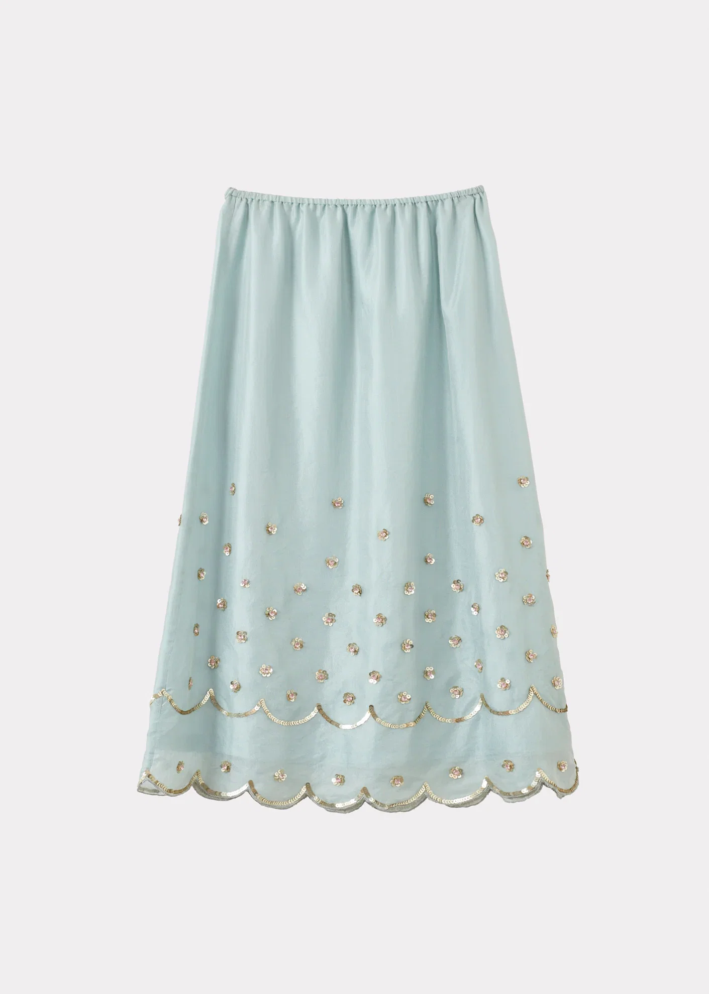 Image of WOMAN BEADED SKIRT - AQUA
