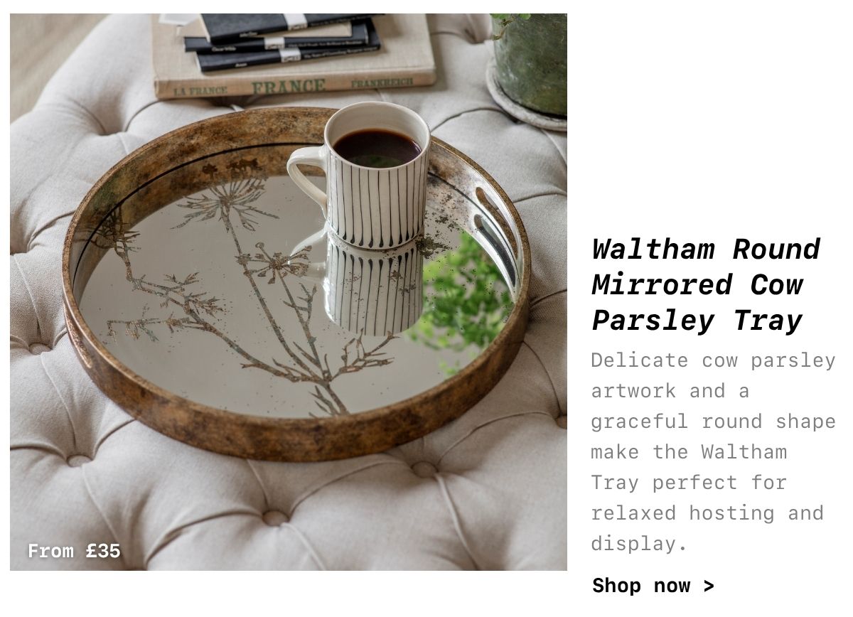 Shop Waltham Round Mirrored Cow Parsley Tray