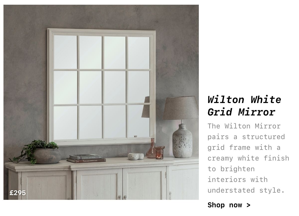 Shop Wilton White Grid Mirror