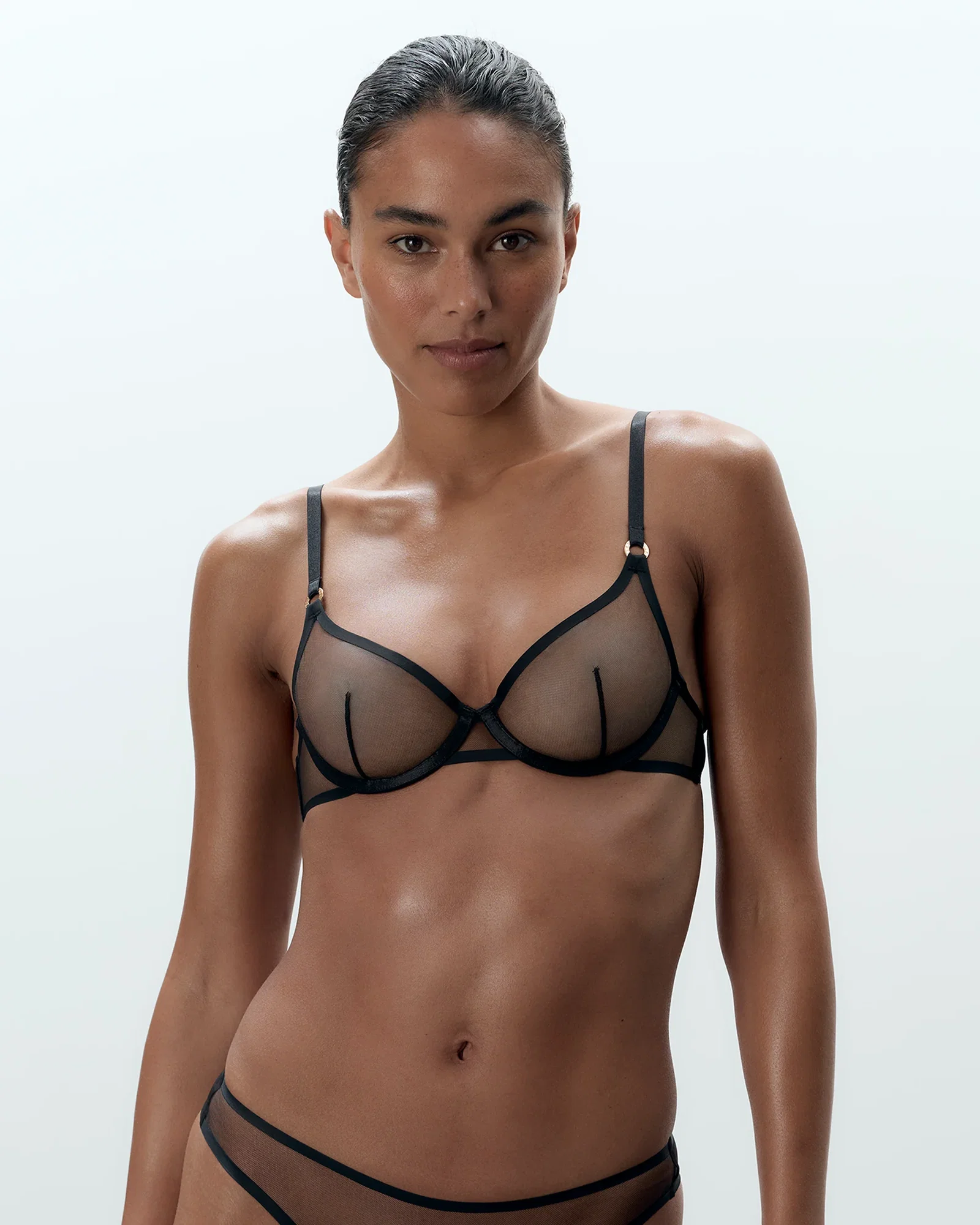 Image of Naomi Mesh Bra Black