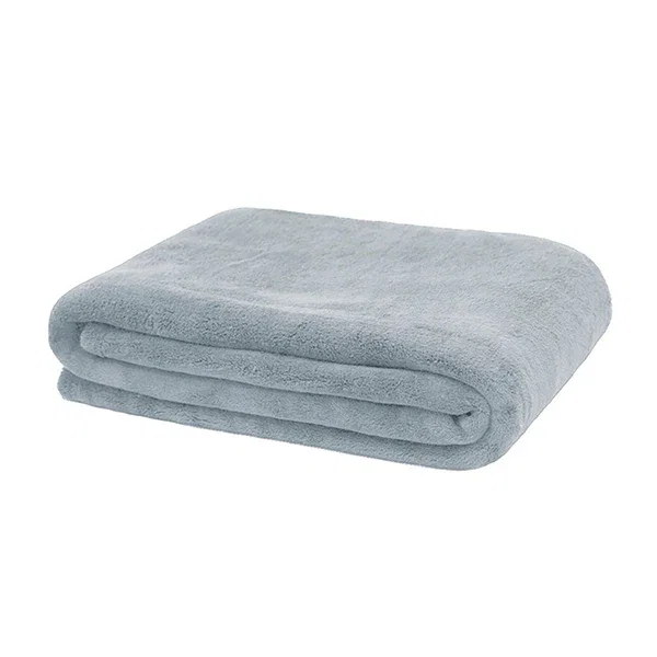 Bambury Microplush Throw Rug Steel Blue