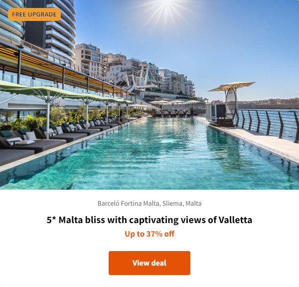 5* Malta bliss with captivating views of Valletta