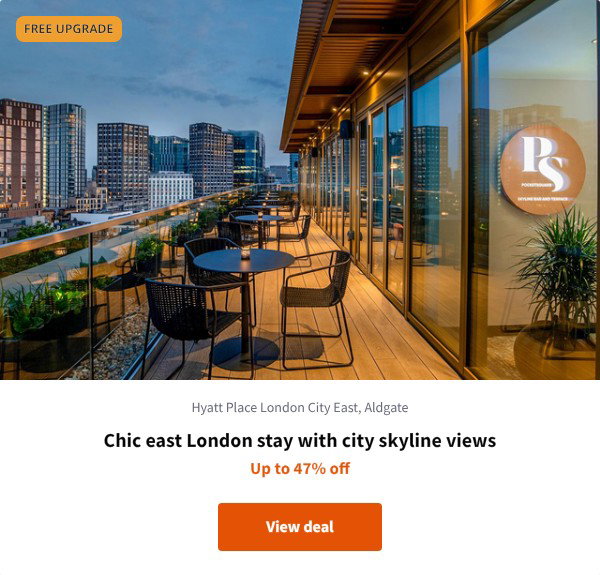 Chic east London stay with city skyline views